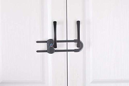 20 Pack - Baby Proofing Cabinet Locks Adjustable U Shaped Baby Safety Latches for Drawers, Fridge, Closet Modern Baby Proofing Cabinet Lock with Extra Secure Lock Buttons (Thunder Grey)