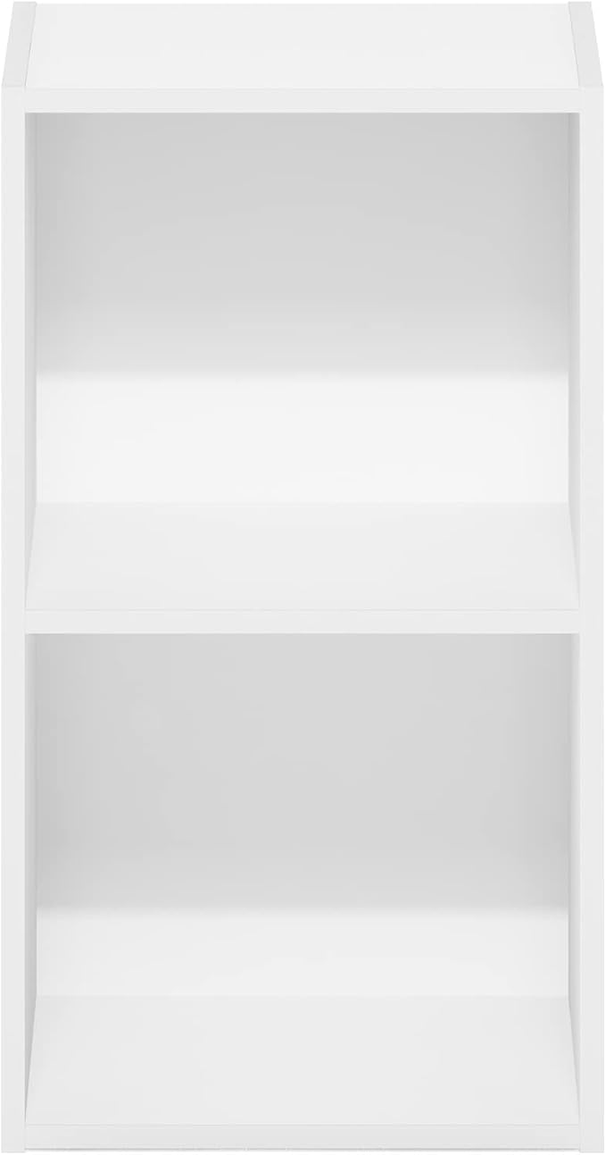 Furinno Luder Bookcase / Book / Storage, 2-Tier Cube, White