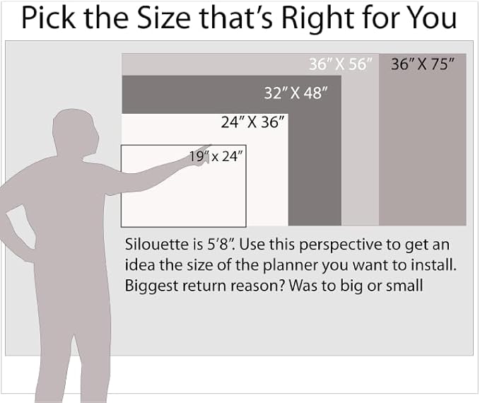 24" x 18" Sky Blue Vertical 30-Day Dry-Erase Task, Goals and Objective 1-Month erasable Wall Planner Calendar. Complete with Fine Tip Dry-Erase Marker and Eraser