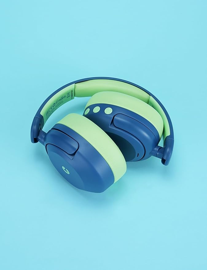 iClever BTH20 Active Noise Cancelling Headphones for Kids, 60H Play Time,Type C Fast Charging, Safe Volume 80dBA, Bluetooth5.4, Award-Winning Kids Headphones Wireless for iPad Tablet Airplane, Blue