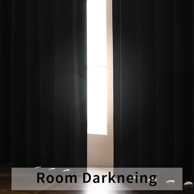 Joydeco Blackout Curtains 96 Inches Long, Thermal Insulated Black Out Curtains 2 Panels Set for Bedroom, Room Darkening Drapes for Living Room Window (W52 x L96 Inch, Light Grey)