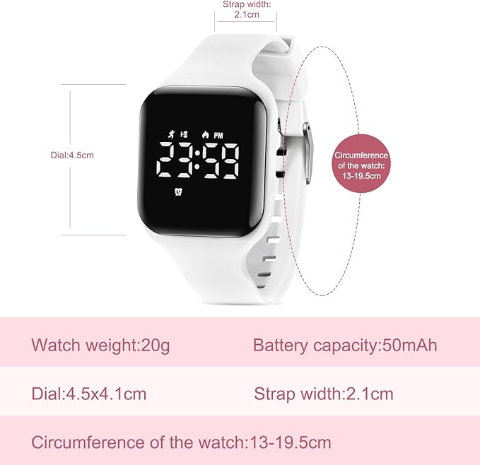 Kids Watches for Girls Boys Digital Sport Watch with Step Counter Pedometer Vibration Alarm Clock, No App Waterproof Fitness Tracker Kids Watch Boys Girls Teens Students Ages 5-16
