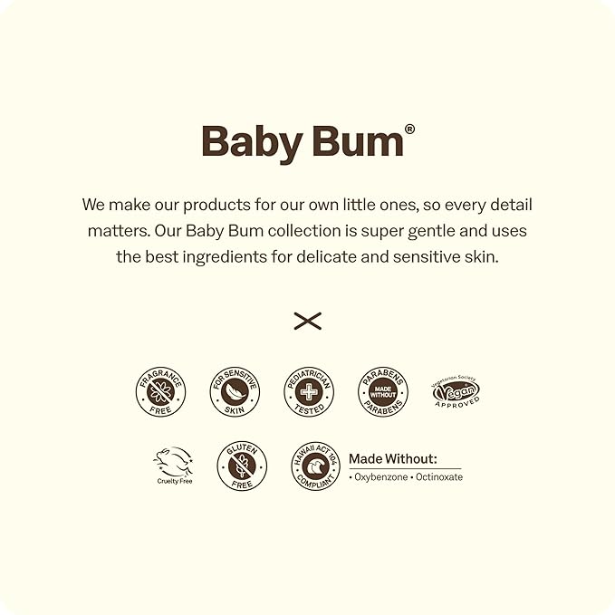 Sun Bum Baby Bum Mineral SPF 50 Roll-On Sunscreen - Vegan and Hawaii 104 Act Compliant (Without Octinoxate & Oxybenzone) - Broad Spectrum Moisturizing UVA/UVB - Roller Ball Sunscreen Lotion - 3 oz