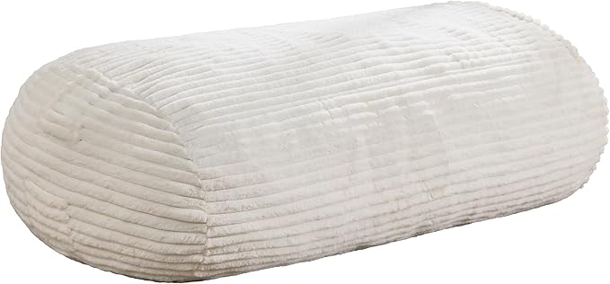 Hobestluk 5FT Bean Bag Chairs Adult Bean Bag with Portable Handle Comfy Large Bean Bag Lounge Chair with Removable Cover for Living Room Bedroom (Stripe White, 5FT)