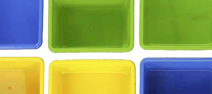 Humble Crew Kids Toy Storage Organizer with 12 Plastic Bins, White/Primary – Removable Bins for Playroom, Bedroom, Toddler Furniture for Boys and Girls Ages