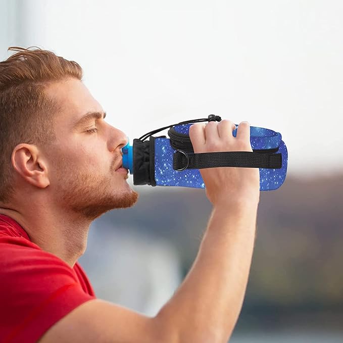 icolor Water Bottle Carrier Bag with Strap 25/32/40 oz Crossbody Bottle Holder with Phone Pocket Sling Sleeve Insulated Neoprene Water Bottle Pouch for Walking Travelling