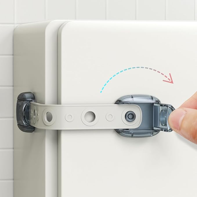 5 Pack Cabinet Locks Baby Proofing, Child Proof Cabinet Locks with Sticky Adhesive Pads, Child Locks for Cabinets and Drawers, RV Refrigerator, Oven Lock Child Safety Baby Cabinet Locks