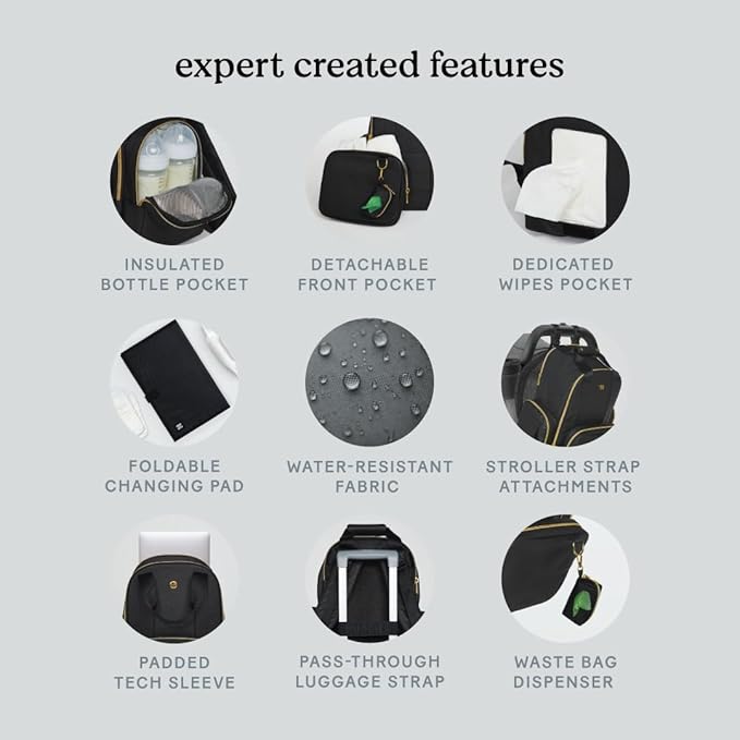 Huggies Signature Hug Pack Diaper Backpack, Cognac Leather, O/S