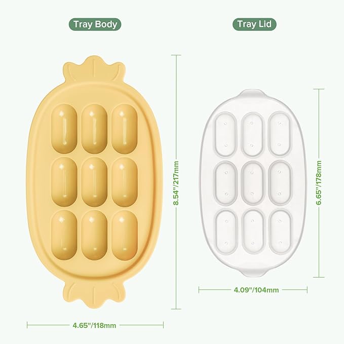 Haakaa Baby Popsicle Mold - Baby Food Maker & Breastmilk Teething Freezer Tray - BPA Free Silicone-Yellow
