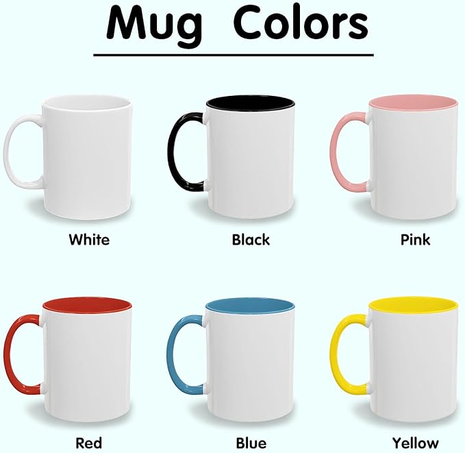 Personalized Coffee Cup with Photo, Logo or Text - Custom Both Sides Printed Mug for Him & Her - Unique Customized Gifts with Names - White/Red