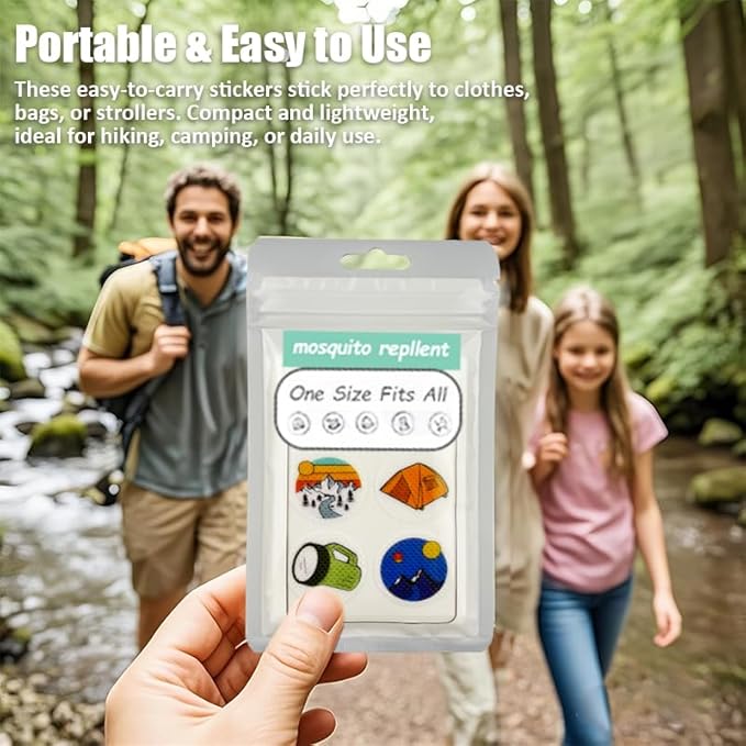 360Pcs Mosquito Patches Stickers,Natural Plant Based Individually Wrapped Mosquito Stickers with 6 Pack Mosquito Repellent Bracelets for Kids Adult Outdoor Hiking, Camping, Travel