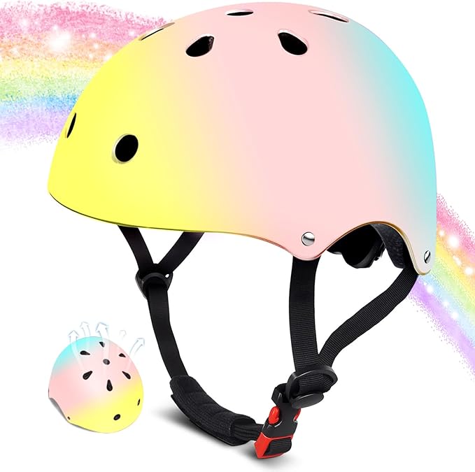 Kids Helmet for 2-3-5-8-14 Ages Girls and Boys, Ventilation and Impact Resistance Toddler Helmet for Multi-Sport Bicycle Scooter Inline Roller Skate and Skateboarding