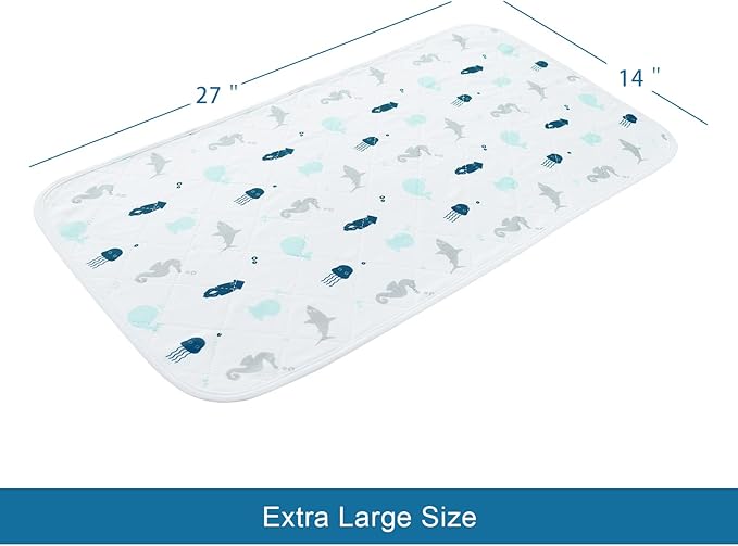 Changing Pad Liner Quilted Waterproof, Baby Changing Pad, Changing Table Pads, Anti Slip & Washable Baby Changing Mat, 27" x 14", 3 Pack