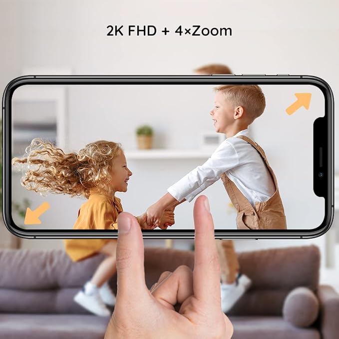 BOIFUN 2K Split-Screen 5 Inch Wi-Fi Baby Monitor With 2 Cameras, Colorful Night Light, AI Motion & Sound & Humidity & Temp Detection, Auto Tracking Via Smartphone App And Monitor Control, Night Vision