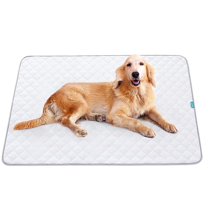 Waterproof Crib Mattress Protector 34" x 36", Non-Slip & Sturdy Mattress Pad Mat, 4 Layers Incontinence Bed Pad for Children Adults, Pets Training Pee Pad, White