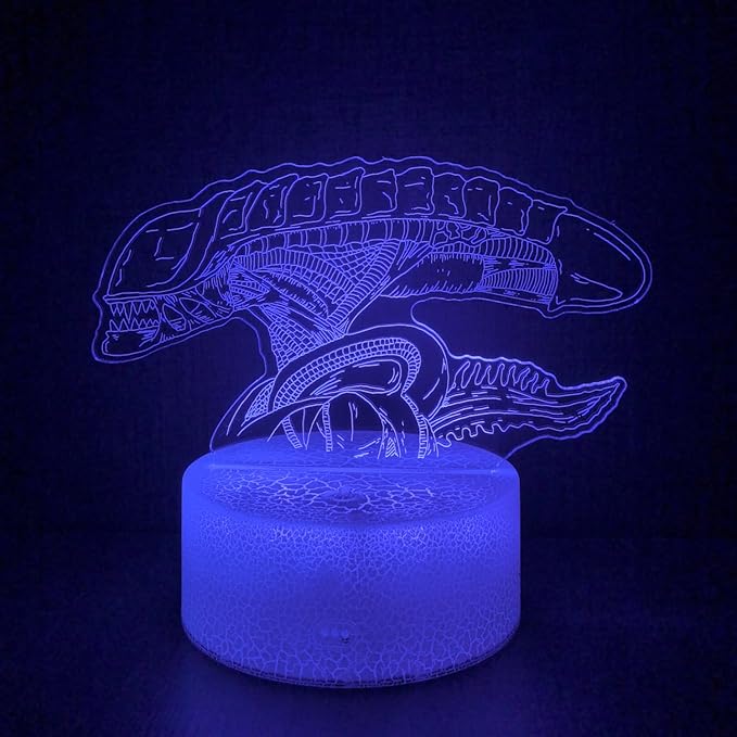 3D Alien Night Light, Monster Illusion Table Lamp with 16 Colors Remote Control Touch Lamp LED USB Night Light Desk Lamps Room Decorations Home Decor Holiday Birthday Light