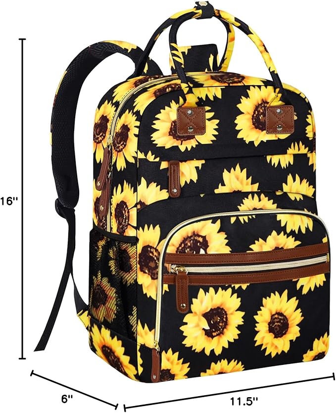 Diaper Backpack Tote Large Capacity, Baby Bag with Insulated Pockets Multifunctional Diaper Bags For Baby Girl Boy Women Waterproof Bags Mama Maternity Bag Sunflower