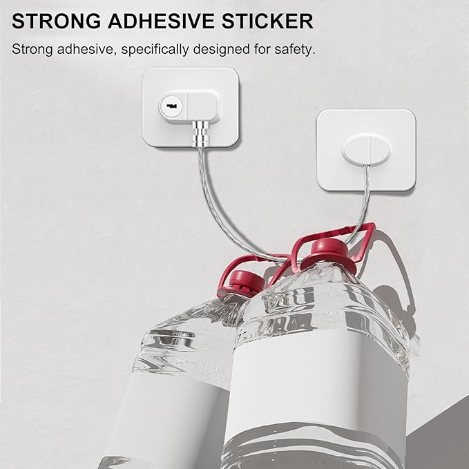 Fridge Lock (2 Pack),Refrigerator Lock with Keys,for Fridge, Cabinet Locks, Drawers, Dishwasher, Toilet and Child Safety Cabinet Locks, 3M Adhesive No Drilling (White)