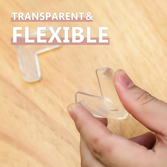 20 Pack Table Corners, Corner Guards, Clear Corner Protectors, Corner Protectors, Baby Proof Corner Guards Stop Child Head Injuries Tables, Furniture & Sharp Corners Baby Proofing (L-Shaped)