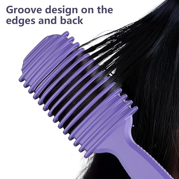 Curl Defining Brush, Curly Hair Brush, Slick Back Hair Brush, For Combing and Shaping Curls in All Hairstyles to Reduce Pulling (Purple)