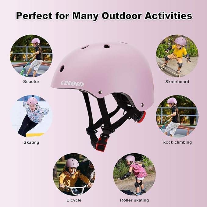 Kids Bike Helmet,Toddler Skateboard Helmets for Ages 2-3-5-8-14 Years Boys Girls,Adjustable Multi-Sport Bicycle Skateboarding Football Roller Skating Scooter Rollerblade Balance Bike Helmet