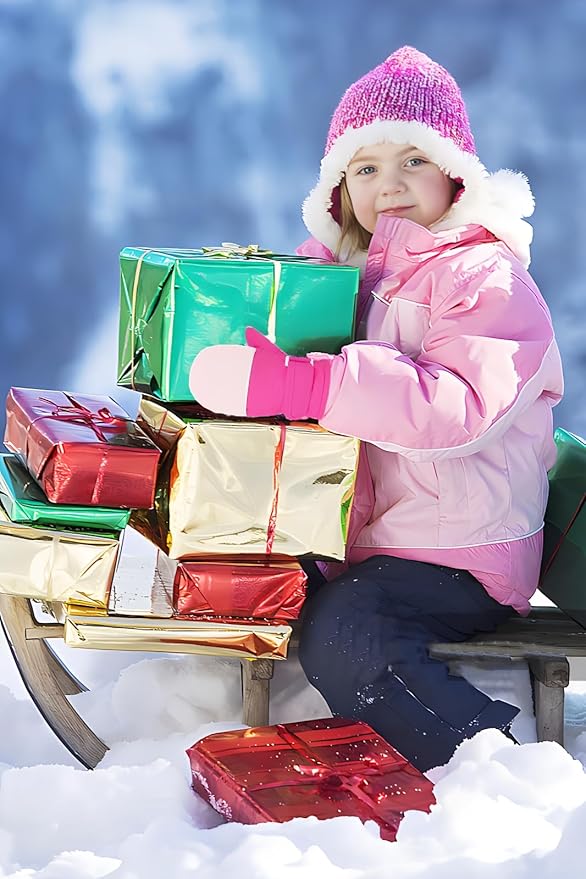 Toddler Gloves Kids Mittens Winter Warm Lined Fleece Gloves Waterproof Snow Baby Mitten for Boys Girls