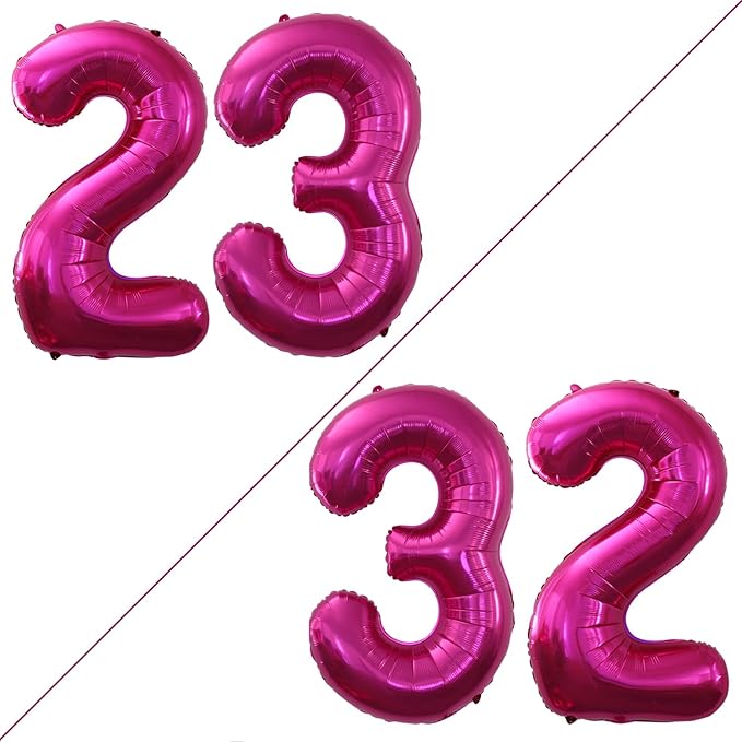 GOER Number 23 Balloons for 23rd Birthday Party Decorations,42 Inch Jumbo Foil Helium 32 Balloons for 32nd Birthday Party Decoration (Bright Peach)