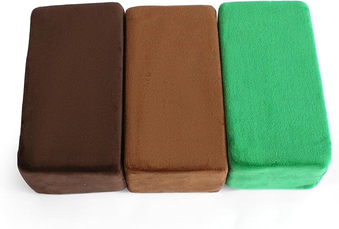The Original Premium Plush Building Block for Kids - Certified Safe Foam Blocks in Luxuriously Soft Fabric Covers - Set of 24 (Earth)
