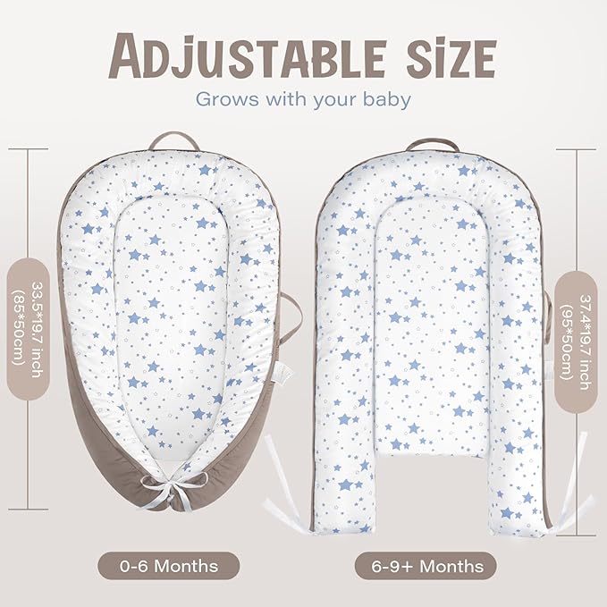 HKAI Baby Lounger – Soft Cotton Infant Floor Seat for Newborn to 24 Months, Portable Travel-Friendly Pillow for Boys & Girls