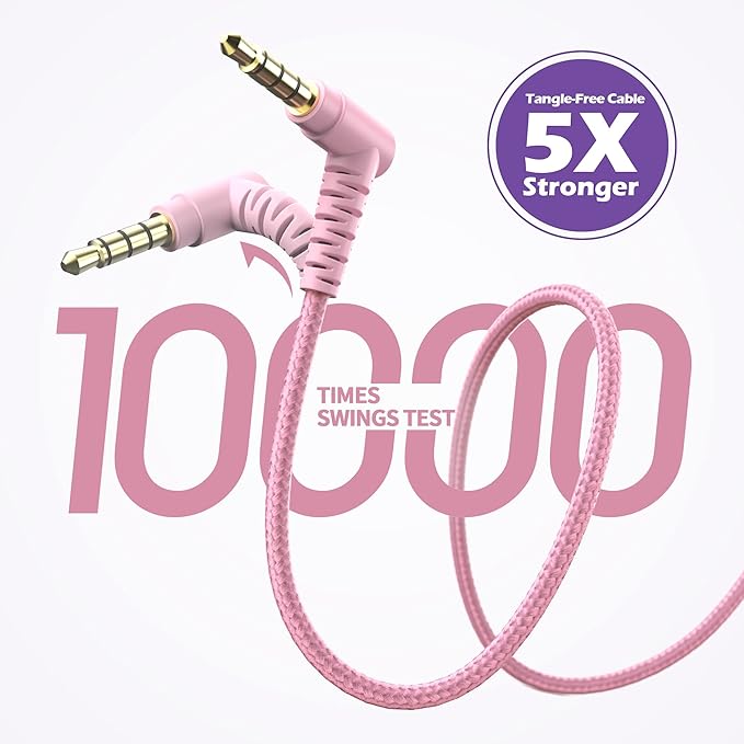Kids Headphones, AILIHEN I35 On-Ear Headphones for School, Safe Volume 93dB, HD Mic Stereo Headphone for Kid Girls Children, Foldable Wired 3.5mm for Chromebook, Laptop, Computer, Tablet (Pink Purple)