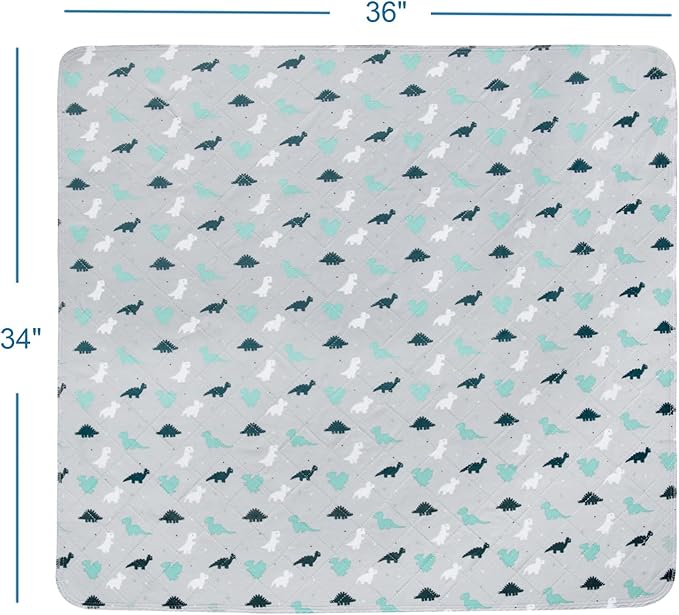 Potty Training Pee Pads for Kids, Toddlers Mattress Pad 100% Waterproof, Non Slip 34''x 36'' Bed Wetting Pad for Twin Beds, Washable, Reusable Mattress & Sheet Protector, Dinosaur