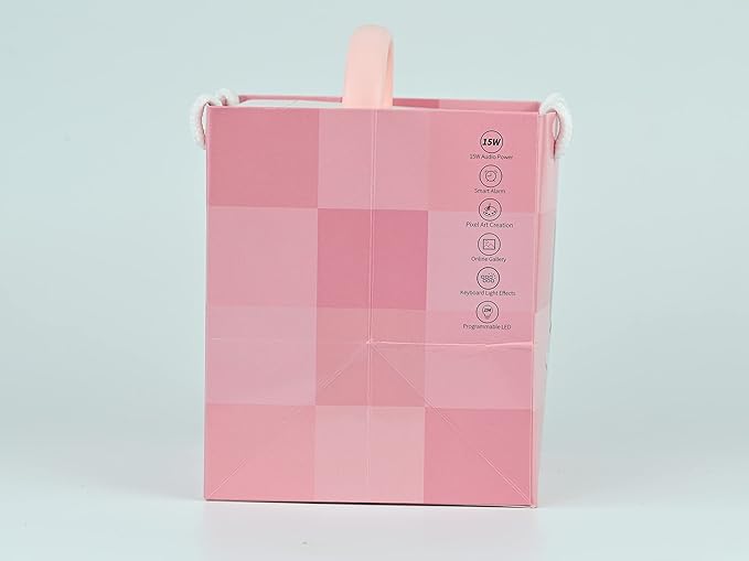 Divoom Ditoo Retro Pixel Art Game Bluetooth Speaker with 16X16 LED App Controlled Front Screen (Pink)