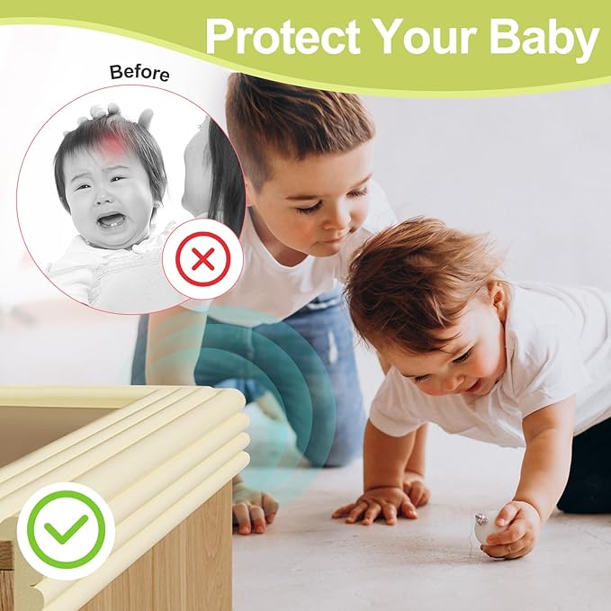 Baby Proofing Wall Corner Protector,Edge Guard Corner Protector,6.56ft Thinken Soft Corner Protectors Pre-Taped Soft Rubber Foam Edge Cushion for Furniture (Black, 6.56Ft x 5.9" W x 0.47" Th)