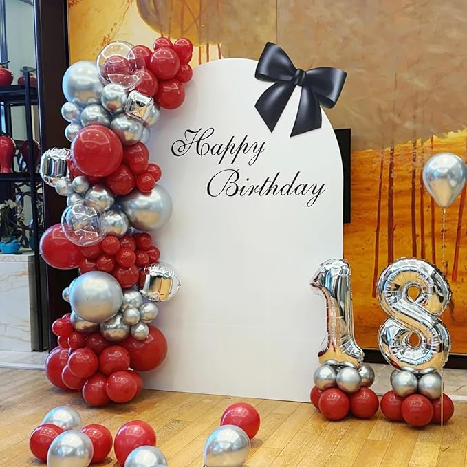 140pcs Metallic Silver Round Balloons Different Sizes 18 12 10 5 Inch Latex Balloons for Arch Decoration Party Balloon Kit for Graduation Birthday Party Wedding Balloon Baby Shower Decoration