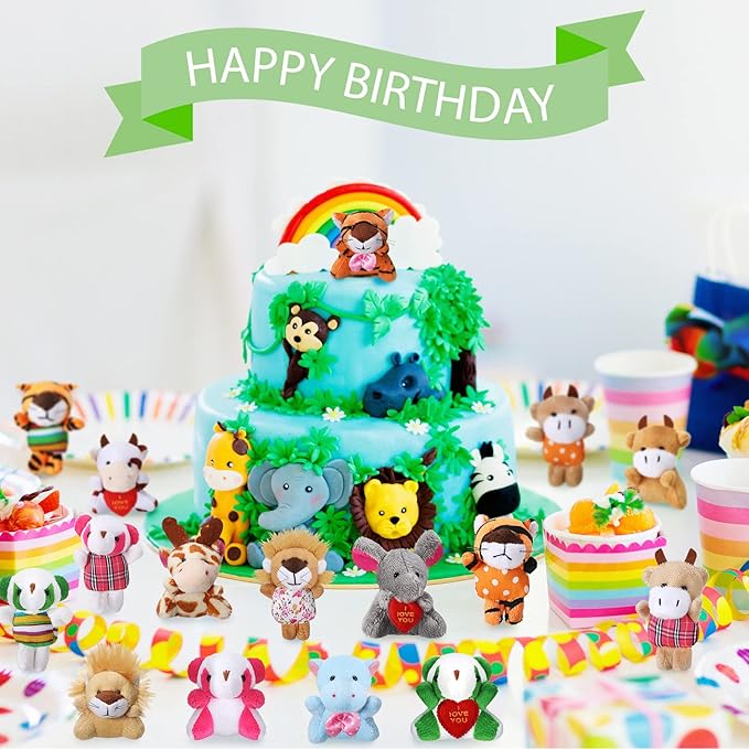 Zhanmai 100 Pcs Mini Plush Stuffed Animal Bulk Small Animal Toys Keychain Party Favors Easter Egg Stuff for Kids Birthday Valentine Carnival Classroom Prizes Gift Goodie Bag Filler (Forest Animals)