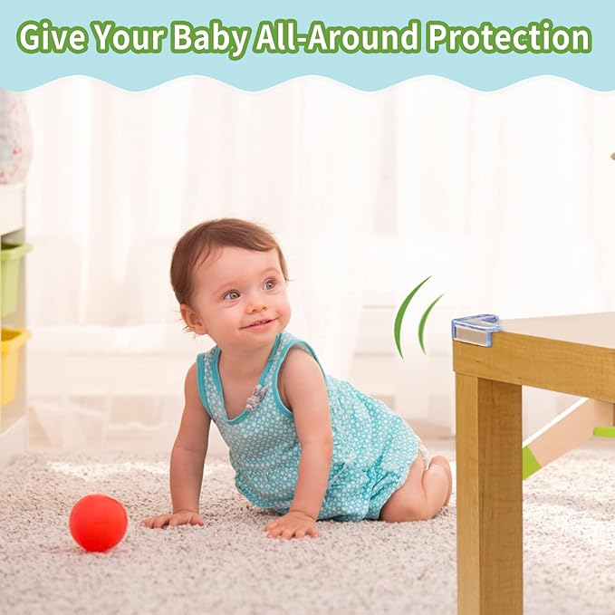 12 Pack Corner Protector for Baby: Baby Proofing Safety Corner Clear Furniture Tablet Corner Protection| Protectors Guards, Baby Proof Bumper & Cushion to Cover Sharp Furniture & Table Edges(L Shape)
