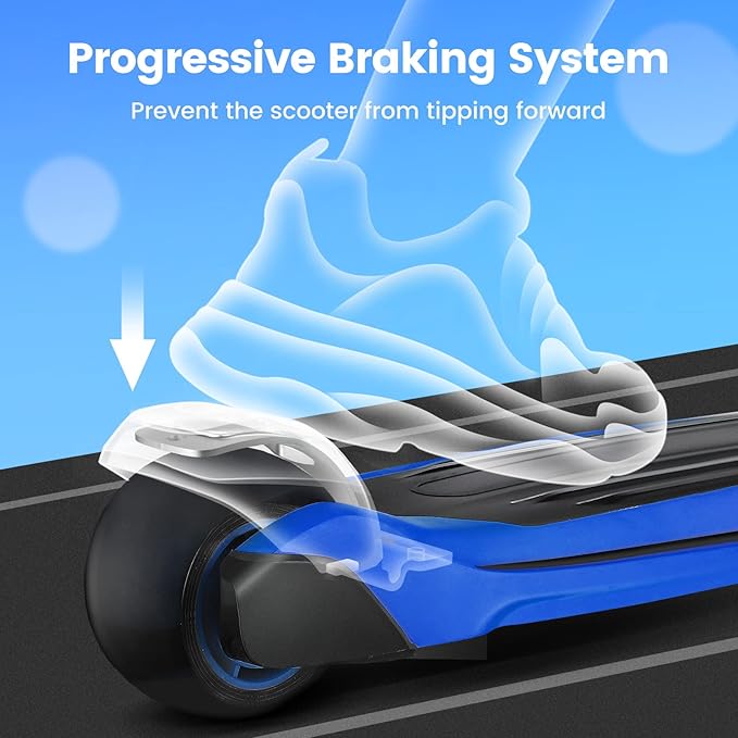 TONBUX Kids Scooter for Age 3-12, Toddler Scooter with 4 Adjustable Heights, Light Up 3-Wheels Scooter, Shock Absorption Design, Lean to Steer, Balance Training Scooter for Kids