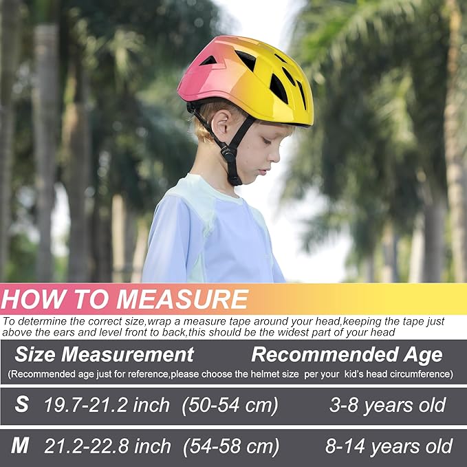 Kids Bike Helmet,2 Sizes Adjustable for Youth Child Boys & Girls Ages 3-5-8-14,Ventilation and Multi-Sport for Bicycle Scooter Skate