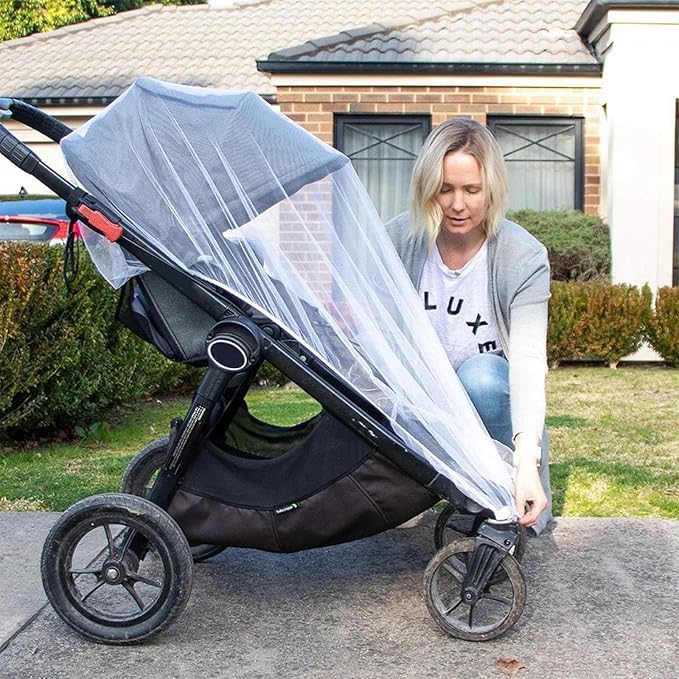 Mosquito Net for Stroller 2Pack - Protective Baby Stroller Mosquito Net - Perfect Bug Netting for Strollers, Bassinets, Cradles, Playards, Pack N Plays and Portable Mini Crib (White)