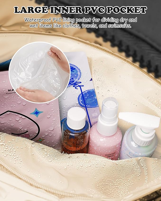 Women Duffle Bag with Initial, Personal Item Travel Bags,Gifts for Teen Girls-Gym Bag with Wet Pocket,Lightweight Travel Bags Personalized Tote with Makeup Pouch