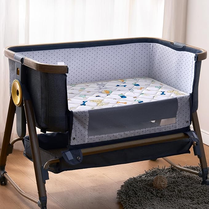 Baby Bassinet Mattress 33x 19 inches- Firm Support and Comfort Premium Foam,Noiseless and Odorless,Hypoallergenic Small Crib Mattress, Fits Moses Basket, Dual Sided with Soft Breathable Fabric
