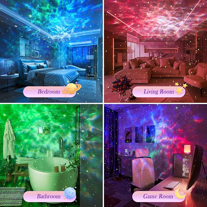 Galaxy Projector for Bedroom Adults, 15 Color+15 White Noise Star Projector Galaxy Light Projector for Bedroom, Bluetooth Star Lights for Ceiling Projector,LED Projector Lights
