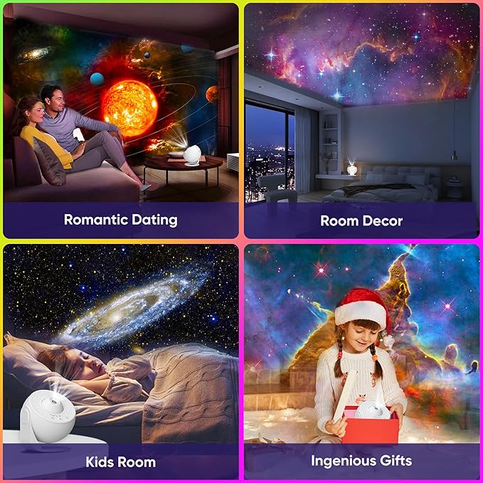 Galaxy Projector - 13 in 1 HD Planetarium Star Projector for Bedroom, 360 Rotating Galaxy Light with Adjustable Knob and Timer for Kids, Ceiling, Gifts, Room Decoration