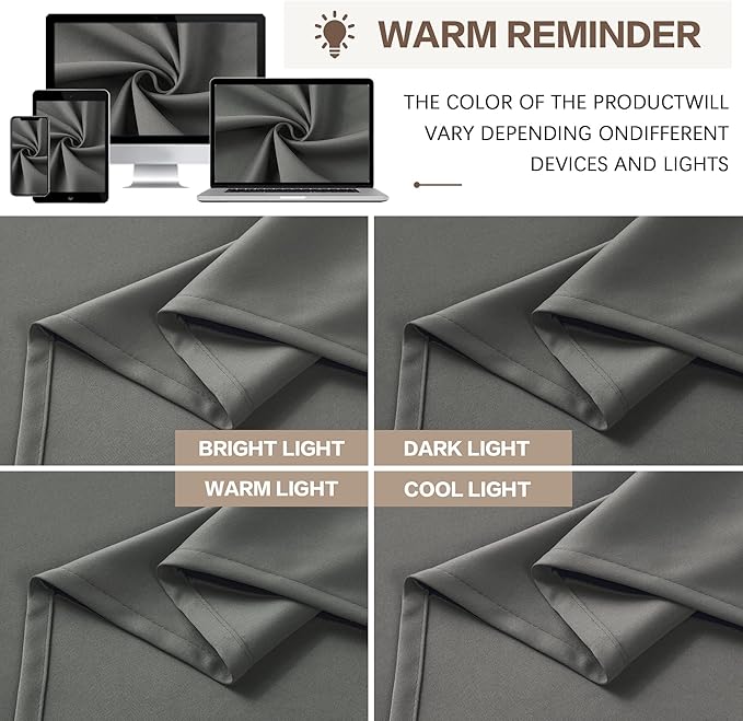 KEQIAOSUOCAI Blackout Pleated Curtains 95 Inches Long, Privacy Window Drapes for Living Room/Dining Room/Bedroom, 72 Wide x 95 Inch Long,Grey Color, Pinch Pleat with Hooks, 2 Panels