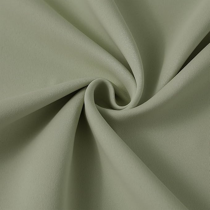 Blackout Curtains 92 Inches Long 2 Panels Set, Pinch Pleated with Hooks Track System Darkening Custom Cabin Accordion Style Window Drapes for Living Room(2 Pieces,40 x 92 Inch, Sage Green)