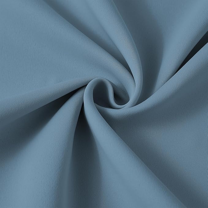 KEQIAOSUOCAI Dusty Blue Pinch Pleated Curtains 138 Inches Long Room Darkening Draperies Luxury Decor for Living Room Nursery (Stone Slate Blue 40x138 Inch 2 Panels)