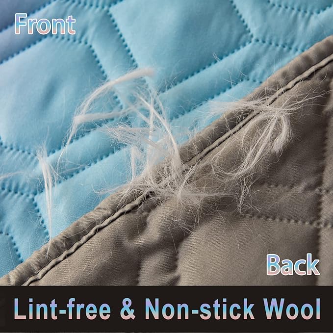 100% Waterproof Dog Bed Cover 52x82 inch Reversible Changing Pad Reusable Camping Mat for Kids/Pet/Dog/Cat Washable Geometric Embroidery Blanket Patchwork Rainbow Ombre Printed+Gray