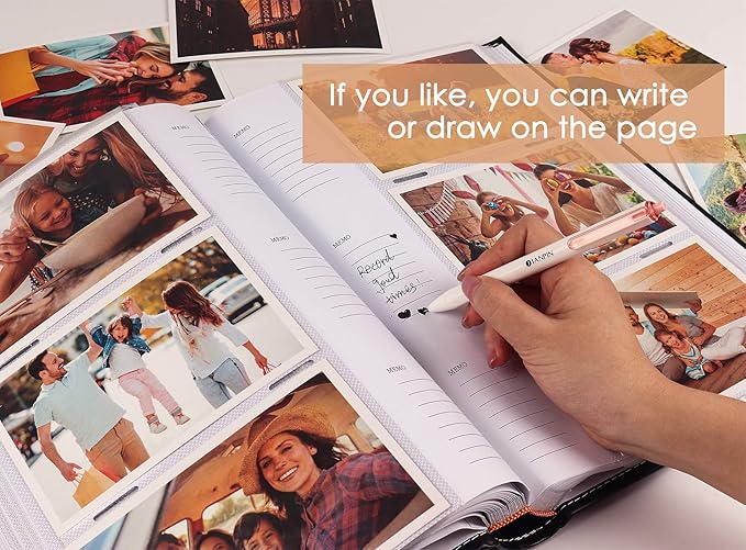 RECUTMS 4x6 Album Premium Leather Cover Photo Album Holds 300 Pockets Picture Family Photo Albums Wedding Picture Album Travel Adventure Photo Picture Album (Pink)