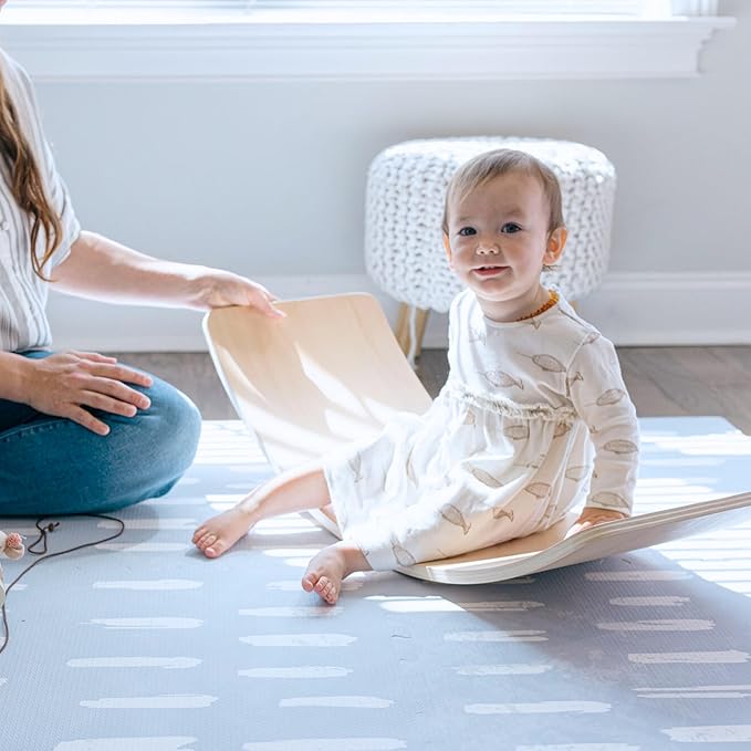 Baby Play Mats for Floor - Shoreline (6x6ft) - Premium EVA Foam Play Mat for Babies & Toddlers - Perfect for Tummy Time, Crawling, Playroom - Stylish & Comfortable Kids Play Mat