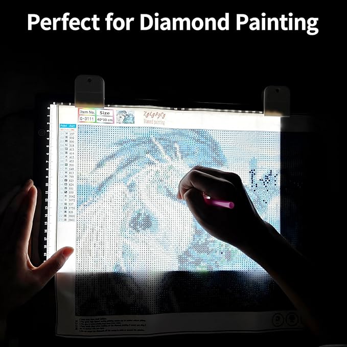 A4 LED Light Box for Tracing, elice Artist Drawing Lightbox Light Table Light Pad Light Copy Board, Up to 8000 Lux Super Bright Lightpad for Cricut Weeding Vinyl, Diamond Painting, Sketching (Black)